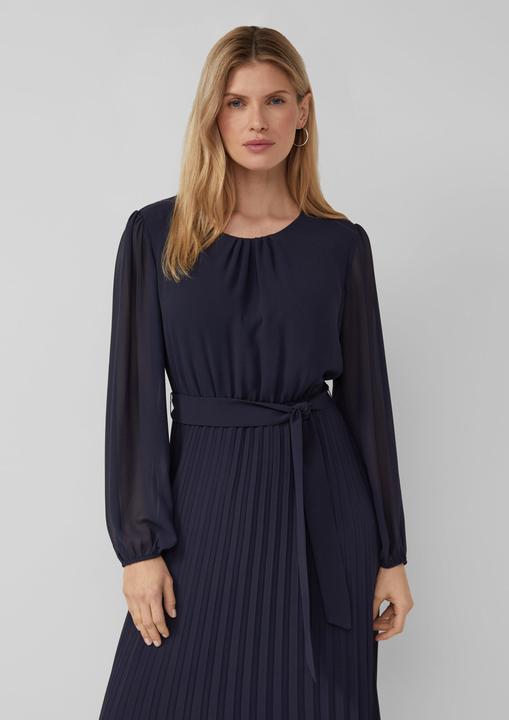 Image du produit s.Oliver Kleid Midi-Chiffonkleid mit Plissee und Bindegürtel (46)