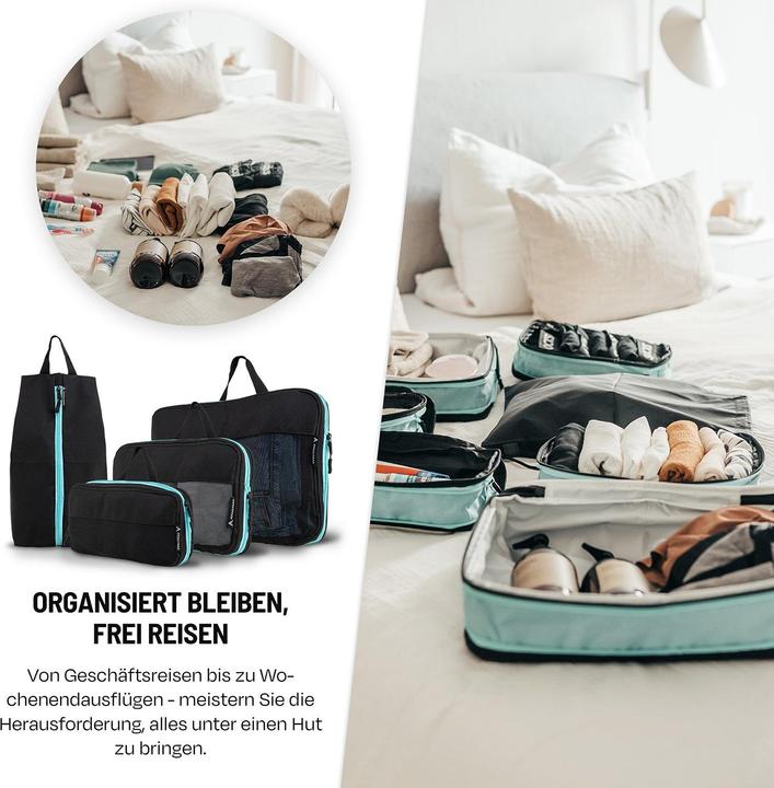 Immagine prodotto Atacama Kompressions-Packwürfel-Set 4-tlg. Schwarz-Türkis