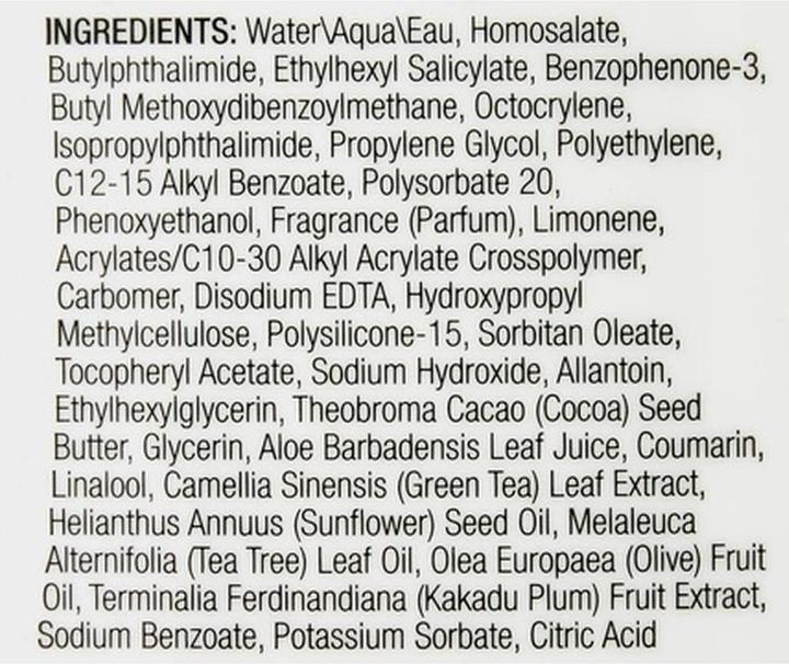 Nutritional values and ingredients Australian Gold Lotion (Sun lotion, SPF 50, 237 ml, 237 g)