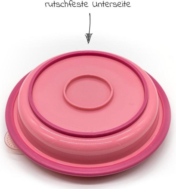 Produktbild MiaMia Kinderteller & Breischalen Babyteller zum Mitnehmen inkl. Besteck - Pink