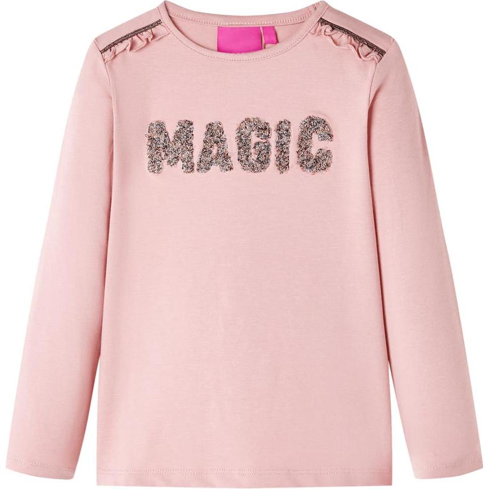 VidaXL, Mädchen, Shirt, Kinder-Langarmshirt Hellrosa 128,Material: 95 % Baumwolle. 5, Rosa, (128)
