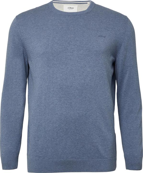 Produktbild s.Oliver Strickpullover Baumwollpullover mit Logo-Stickerei (5XL)