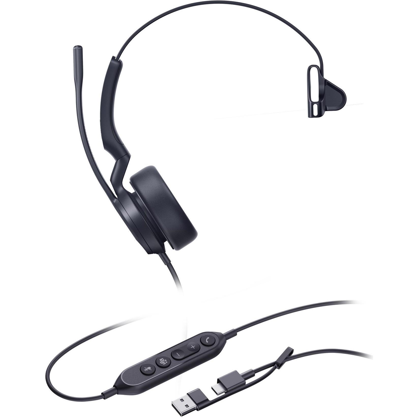 Yealink UH44 Mono Teams USB-C/A (Cablato, USB-A), Cuffie da ufficio