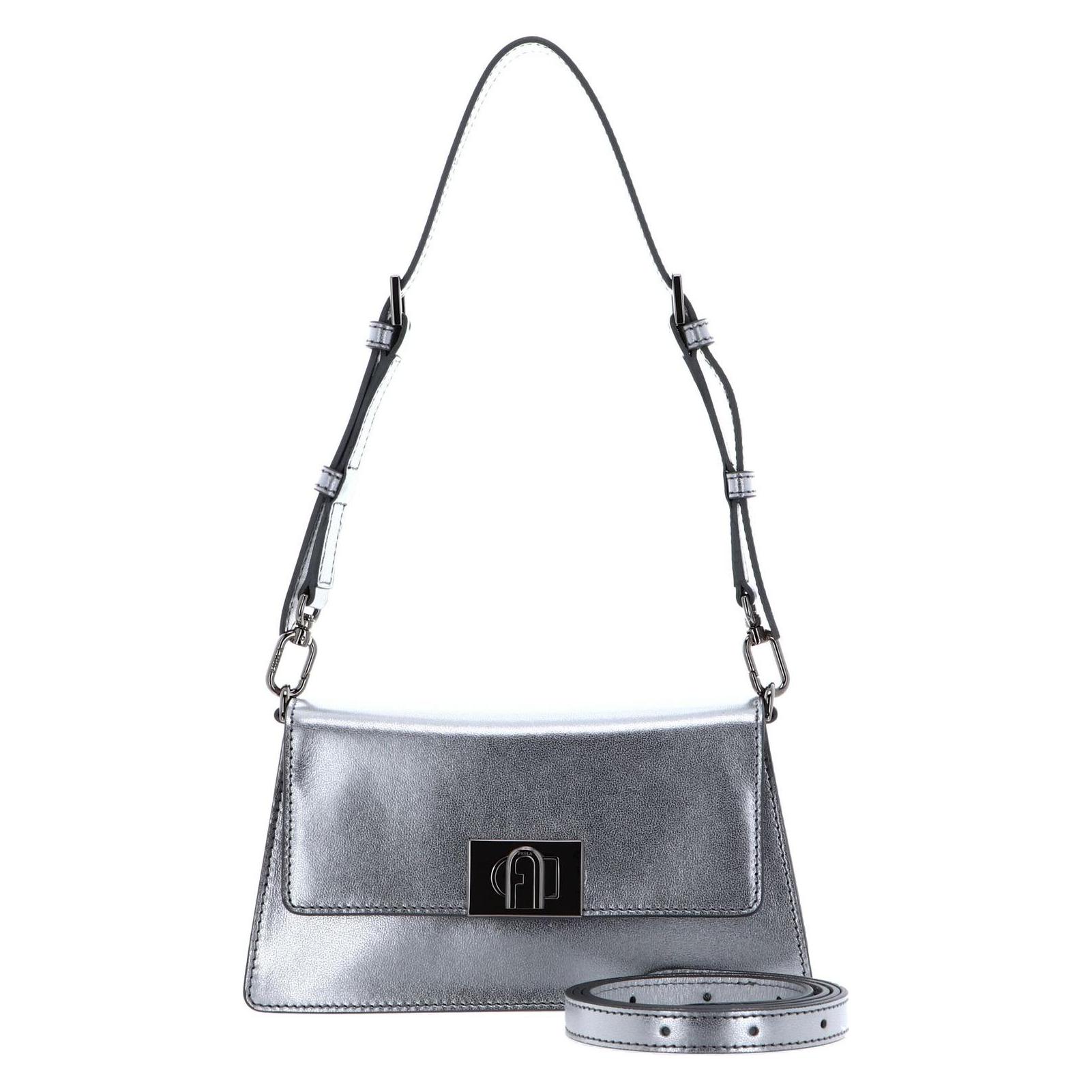 Furla, Damen, Handtasche, Schultertasche "Zoe" Silberfarben, Silber