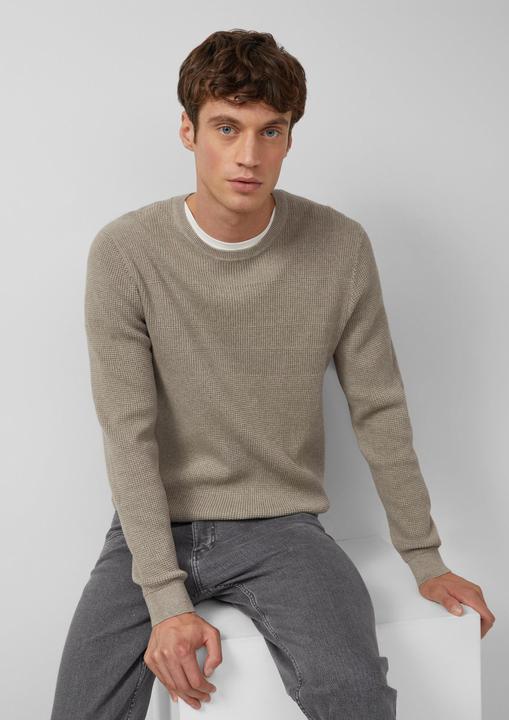 Produktbild s.Oliver Strickpullover Strukturmikx-Pullover aus reiner Baumwolle (M)