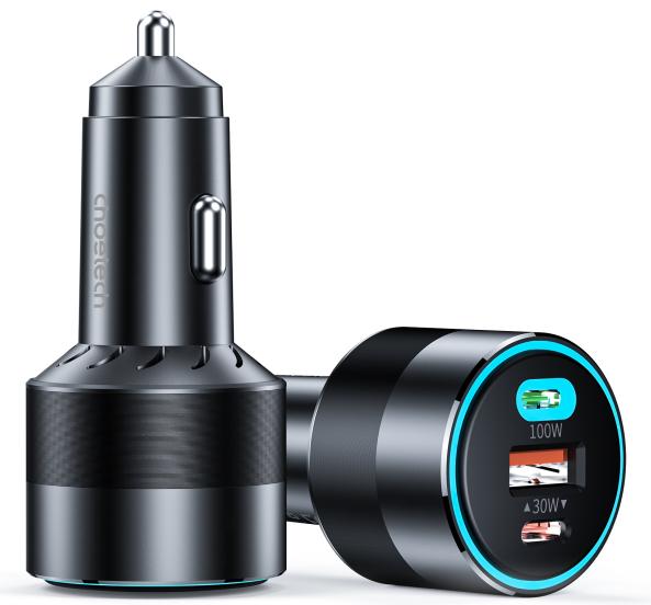 Actual product image Choetech TC0011 car charger 130W 2x USB C 1x USB A (black)