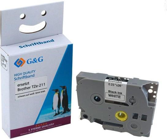 Produktbild Schriftband 15200 Kompatibel ersetzt Brother TZe-211 Bandfarbe: Weiss Schri (0.60 cm, Weiss)