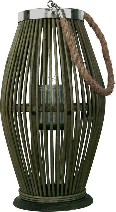 Actual product image Natura Punto Bamboo Lantern with Glass Wind Light (24 x 36 cm)
