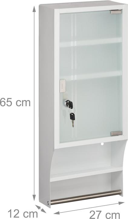 Image du produit Relaxdays Armoire à pharmacie (27 x 12 x 65 cm)
