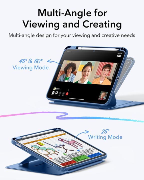 Produktbild ESR - Flip Hybrid (with Pencil Holder) - iPad 10 (2022) 10.9 / 11 (2025) - Blue (Apple iPad 2022 (10. Gen), Apple iPad 2025 (11. Gen))