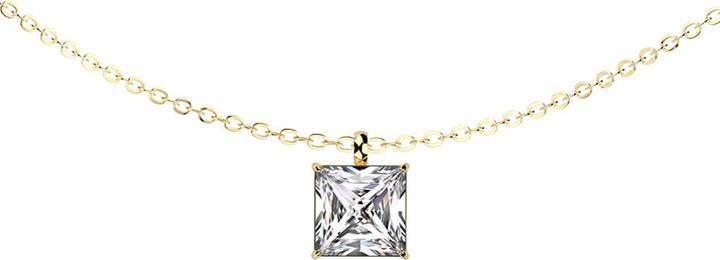 Produktbild Star Piercing Kette vergoldet Anhänger eckiger Kristall silber (ohne Messing, Chirurgenstahl 316L)