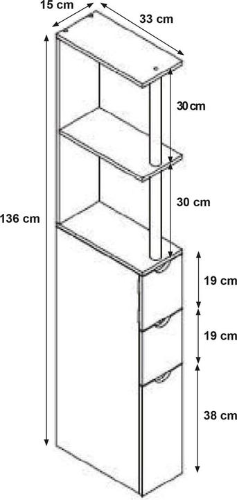 Immagine prodotto HTI-Line Nischenregal (15 x 33 x 136 cm)