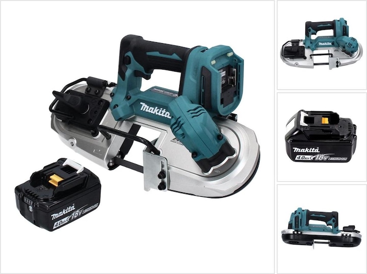Makita DPB 183 M1 Sega a nastro a batteria 18V 66mm + 1x Batteria 4,0 Ah - caricabatterie
