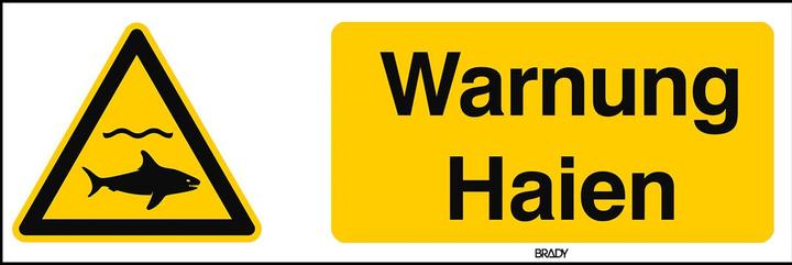 Actual product image Brady W/W054/DE362/PE-600X200-1, ISO Safety labelling - Shark warning