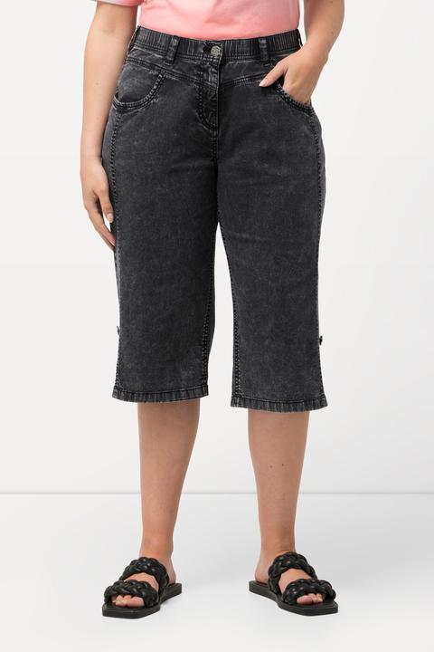 Produktbild Ulla Popken Jeans-Bermuda, Used-Look, gerades Bein, Elastikbund (44)