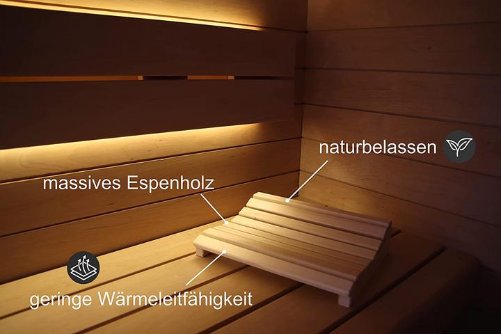 Actual product image Sunnydeals Wood sauna headrest