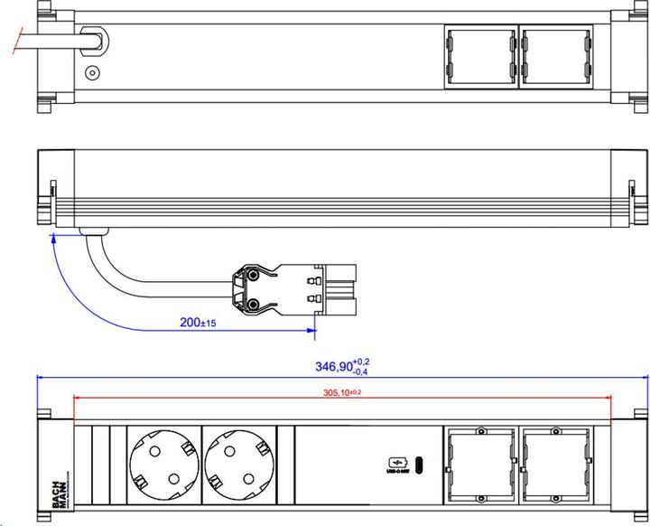 Actual product image Bachmann 916.508 (2 x, CEE 7/3)