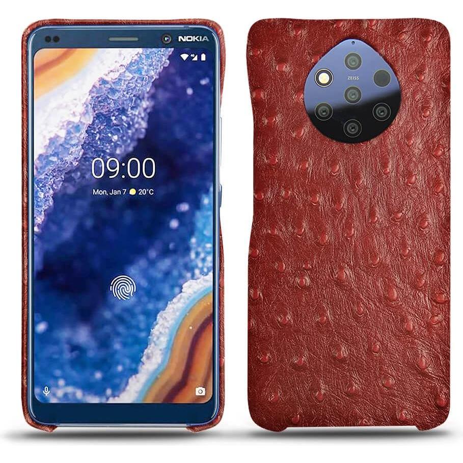 Noreve Lederschutzhülle (Nokia 9 PureView), Smartphone Hülle, Rot
