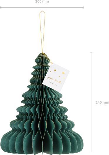 Produktbild Partydeco Paper honeycomb ornament Christmas tree, bottle green, 24cm (1 pkt / 1 pc.) (1 Stück)