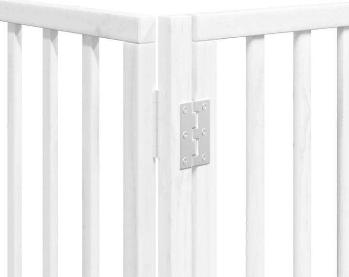 Image du produit vidaXL Porte pour chien Barrière de sécurité pour chiens Grille de protection pliable 8pcs. Blanc Bois (60 cm)