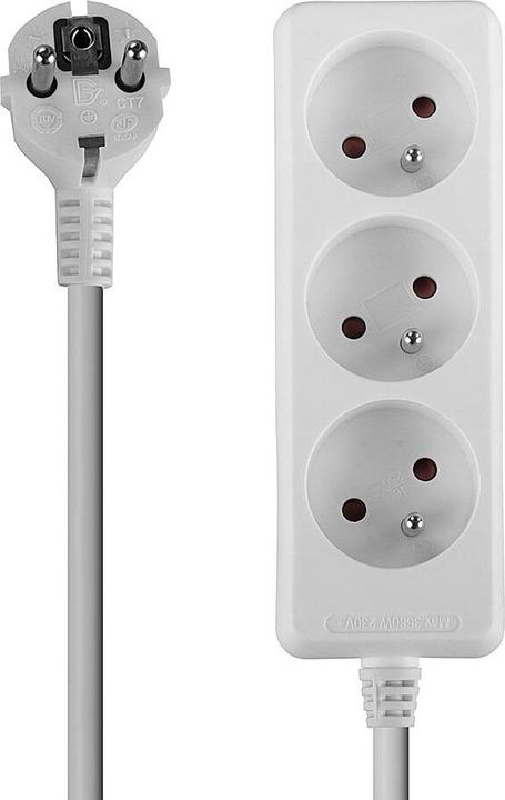 Actual product image Lindy 3 way Mains Gang Socket FR France (3x, CEE 7/5, 1.40 m)