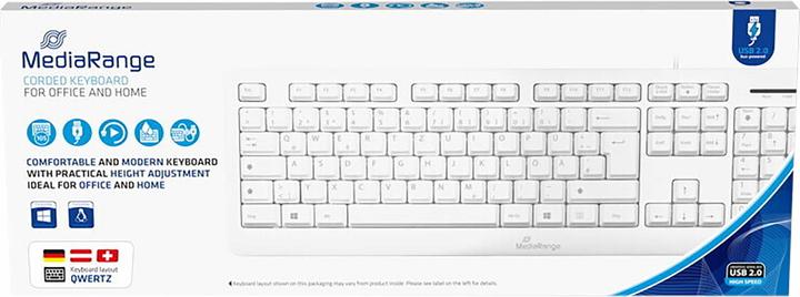 Actual product image MediaRange KEYBOARD QWERTY MROS110 with cable white/light gray (DE, Cable)