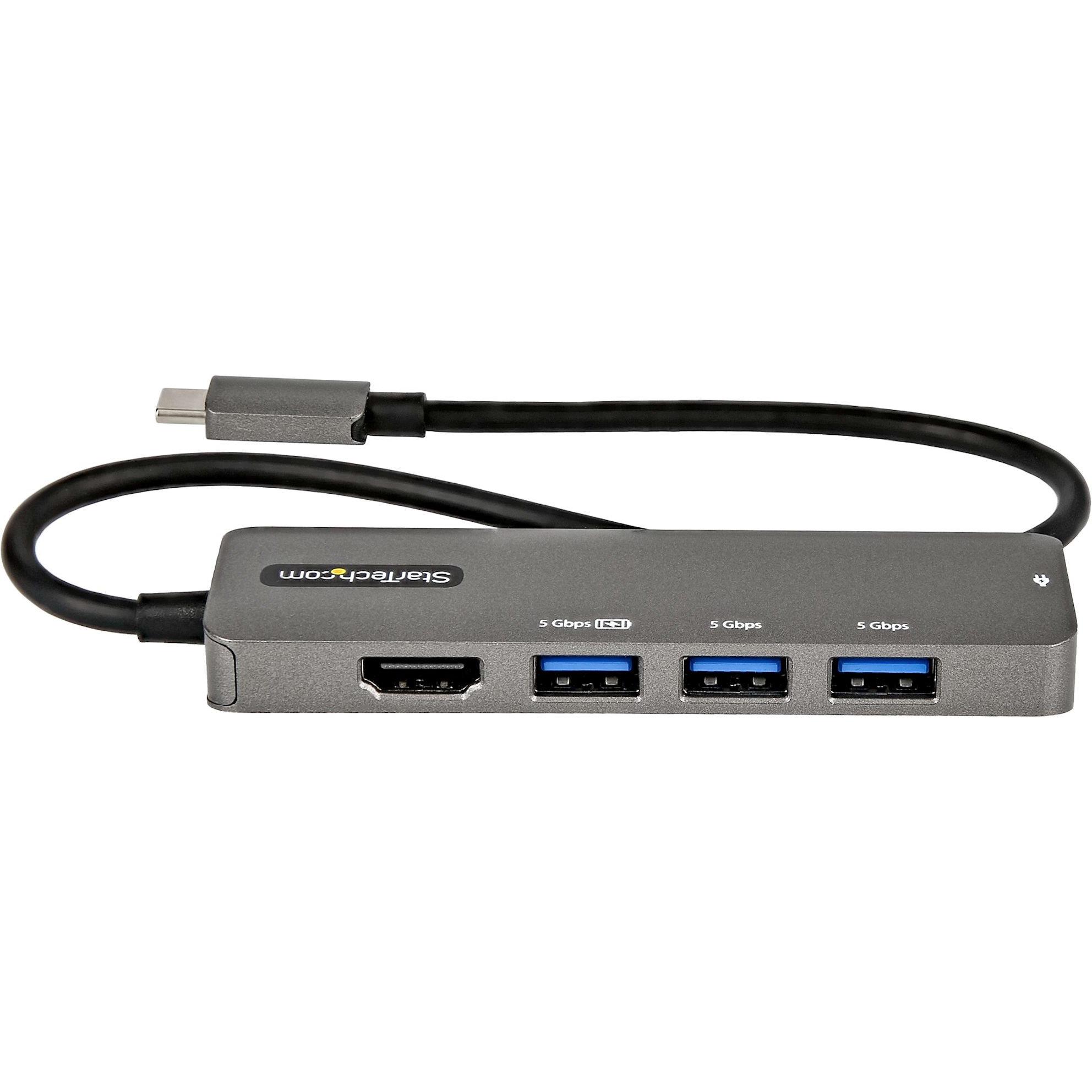 Thumbnail - StarTech DKT30CHPD3 (USB-C, 4 Ports), Dockingstation + USB Hub, Schwarz, Grau