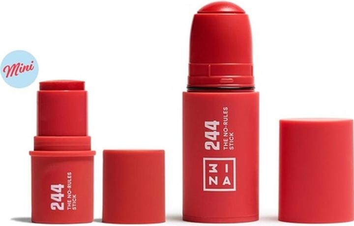 Image du produit 3INA MAKEUP The No-Rules Stick 244 Red Blush Stick pour les yeux, les lèvres et les joues avec crème à (244 - Rouge Mini)