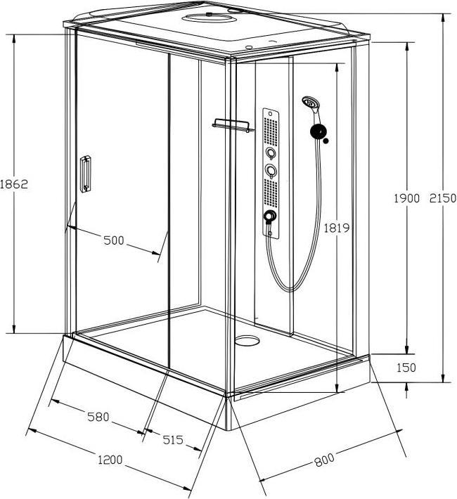 Actual product image Shower Design Primea (80 cm, 120 cm, 215 cm)