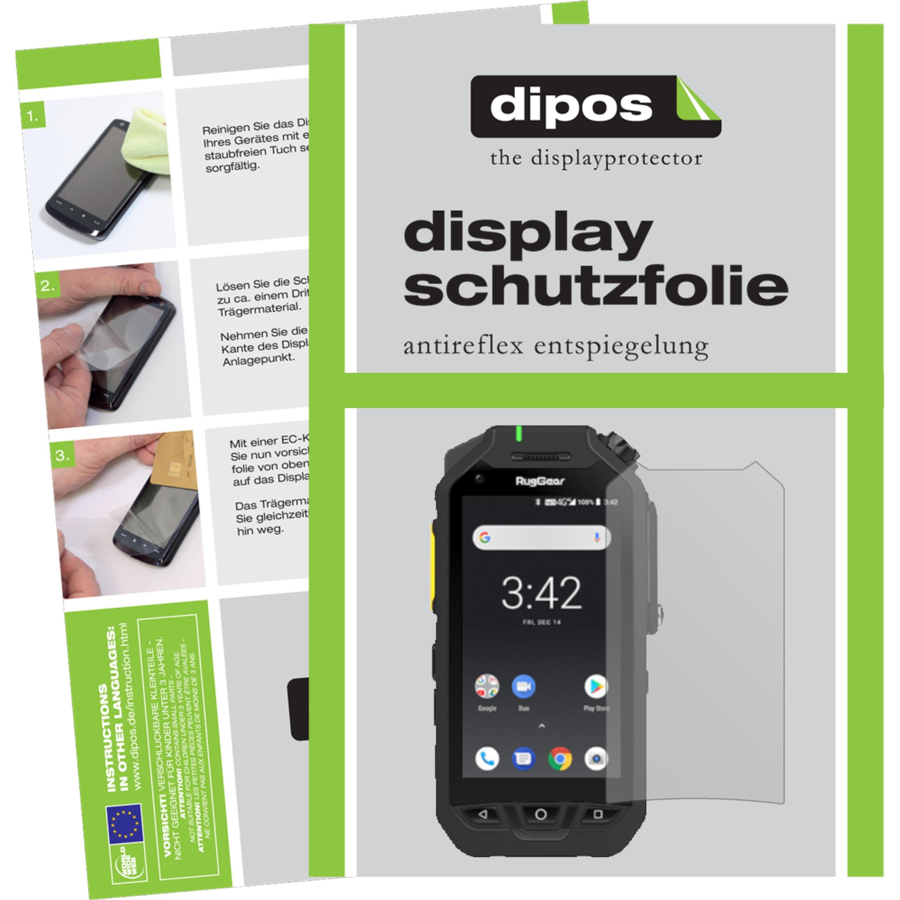 Dipos Displayschutzfolie Antireflex (1 Stück, RugGear RG725), Smartphone Schutzfolie, Transparent
