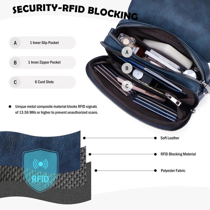 Produktbild Only-Bags.Store Handy Umhängetasche, Vegan Leder Crossbody Bag Umhängetasche mit verstellbarem abnehmbarem breitem