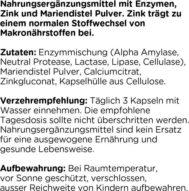 Nutritional values and ingredients Kanela Enzyme Vital Capsules (100 Capsules) (100 Piece, Capsules)