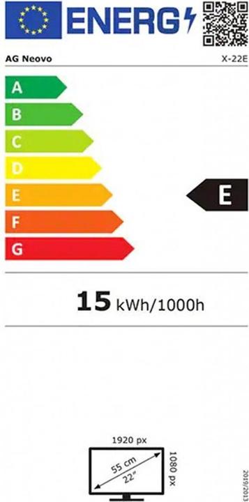 Label énergétique AG neovo X-22EW 22IN 1920X1080 FHD (1920 x 1080 pixels, 22")