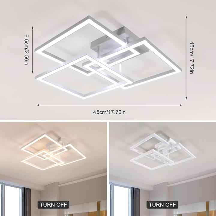 Produktbild Comely Dimmbare LED-Deckenleuchte mit Fernbedienung, modern für Wohnzimmer, Schlafzimmer, Küche