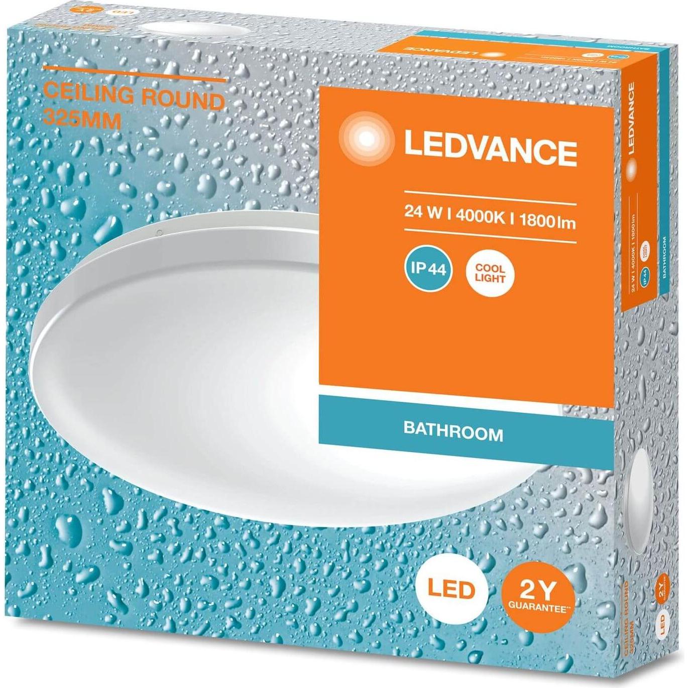 Thumbnail - Ledvance, Wandleuchte + Deckenleuchte, CEILING ROUND Deckenleuchte rund 325 24W 840 IP44 (1800 lm)