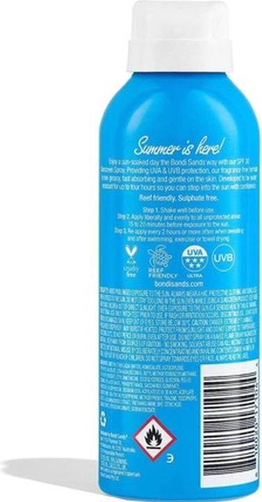 Image du produit Bondi Sands SPF 30+ Fragrance Free Aerosol Face Mist Spray 193 ml (Spray solaire, SPF 30, 193 ml, 160 g)