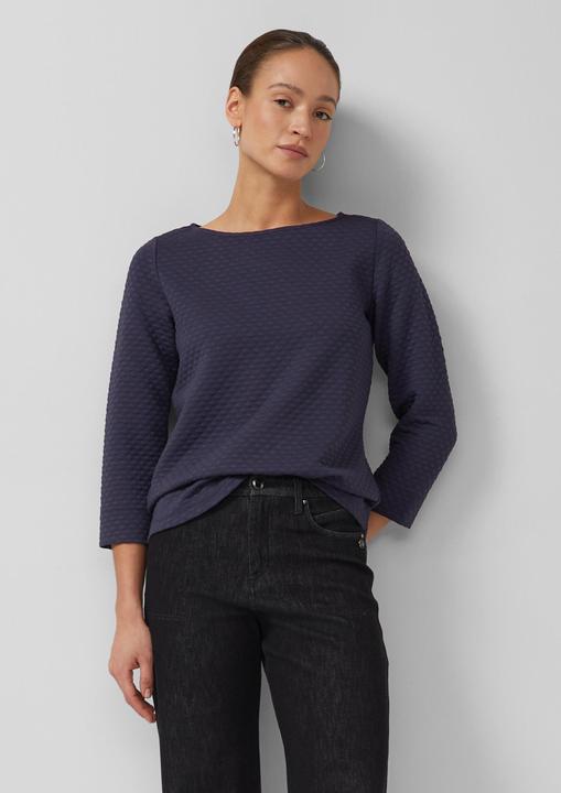 Produktbild s.Oliver Sweatshirt Jacquard-Sweatshirt im Relaxed Fit mit U-Boot-Ausschnitt (36)