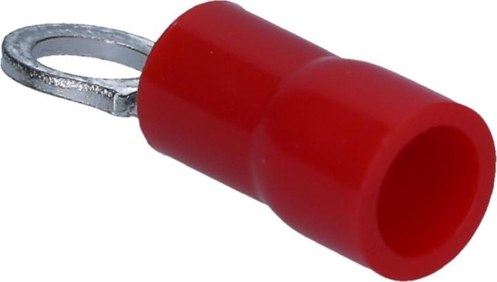 Produktbild Kalitec 100 Stück RKSRM3 Ringkabelschuh 0,5-1,5mm² I teilisoliert M3 rot I Kupfer I PVC Kragen I zum