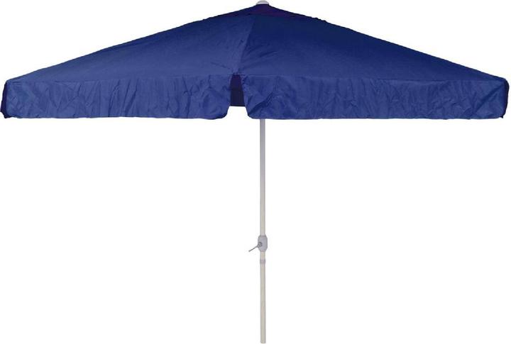 VCM Sonnenschirm Marktschirm Ø 3,80m Blau mit Kurbel Alu Gestell Sonnenschutz