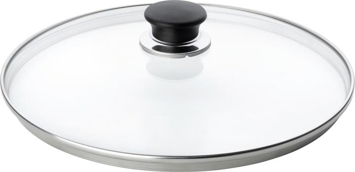 Ballarini Coperchio in vetro con bordo in acciaio inox, Ø 28 cm (28 cm, Metallo, Vetro)