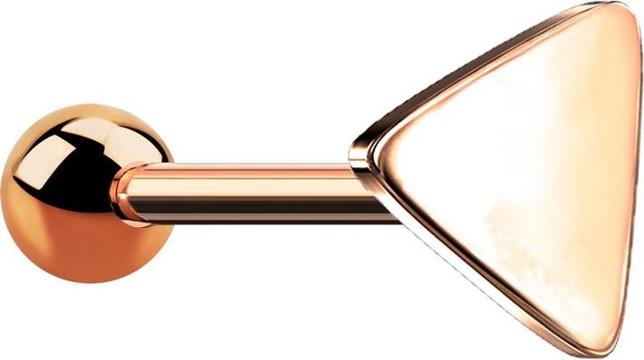 Produktbild Star Piercing Micro Barbell rosegold mit Kugel und Dreieck (ohne Messing, Chirurgenstahl 316L)