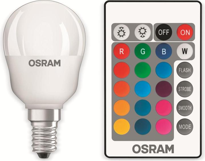 Image du produit Osram Lampes Led Retrofit Rgbw avec télécommande (E14, 25 W, 250 lm, 1 x, G)