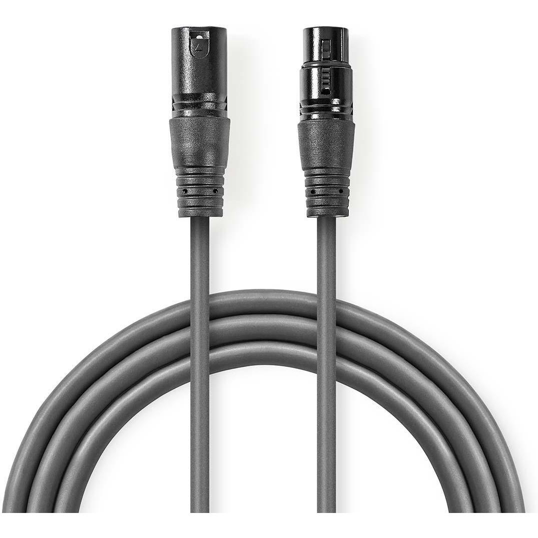 Nedis DMX Digital 110 Ohmi OS XLR 3-Pin Stecker 3.0 grau (3 m, XLR), Audio Kabel