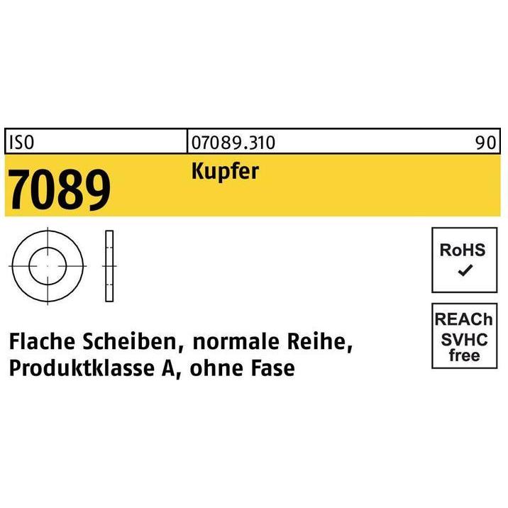 Thumbnail - Bufab, Muttern + Unterlegscheiben, Unterlegscheibe ISO 7089 o.Fase 5 Kupfer