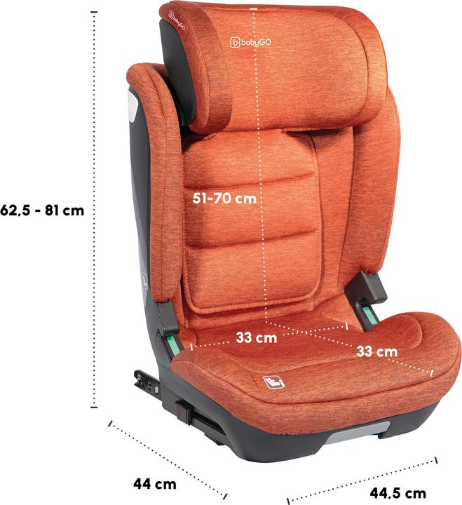 Actual product image BabyGo Motion Isize Isofix copper (Child seat, ECE R129/i-Size Standard)