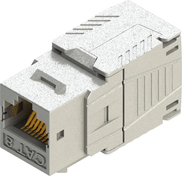 Actual product image Roline Cat.8 Keystone, shielded, toolless, silver color