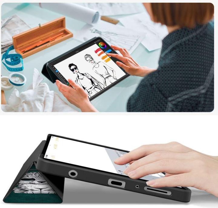 Produktbild 4Kom TECH-PROTECT SMARTCASE GALAXY TAB A9 / A11 8.7 X110 / X115 / X133 / X135 TRAURIGE CAT (Samsung Galaxy Tab A9)