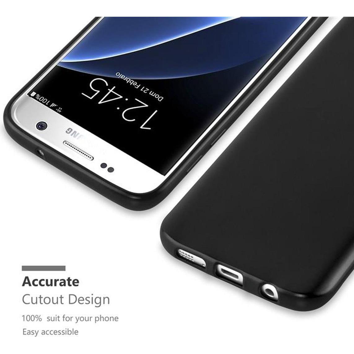 Thumbnail - Cadorabo TPU Matt Metallic Cover (Samsung Galaxy S7), Smartphone Hülle, Schwarz