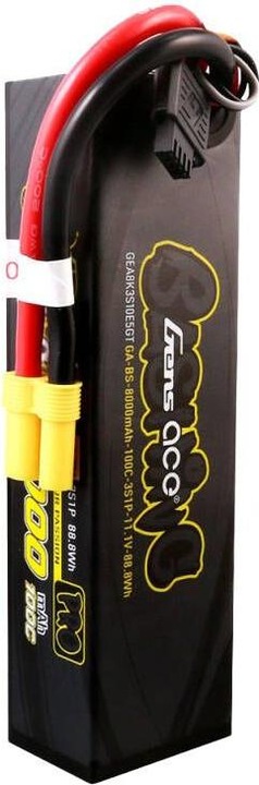 Actual product image Gens Ace G-Tech 8000mAh 11.1V 100C 3S1P Lipo Battery Pack with EC5-Bashing Series (11.10 V, 8000 mAh)