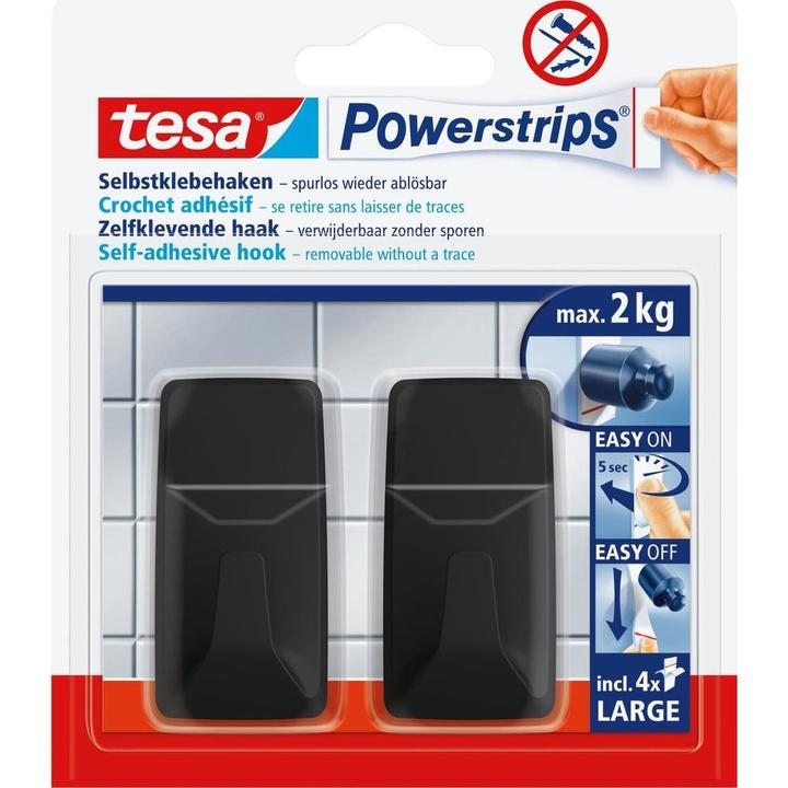 Image du produit tesa Crochet adhésif Powerstrips LARGE carré - 2 x crochets muraux auto-adhésifs